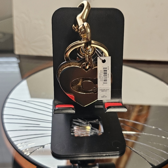 Coach Signature Heart Keychain/Bag charm - Picture 6 of 6